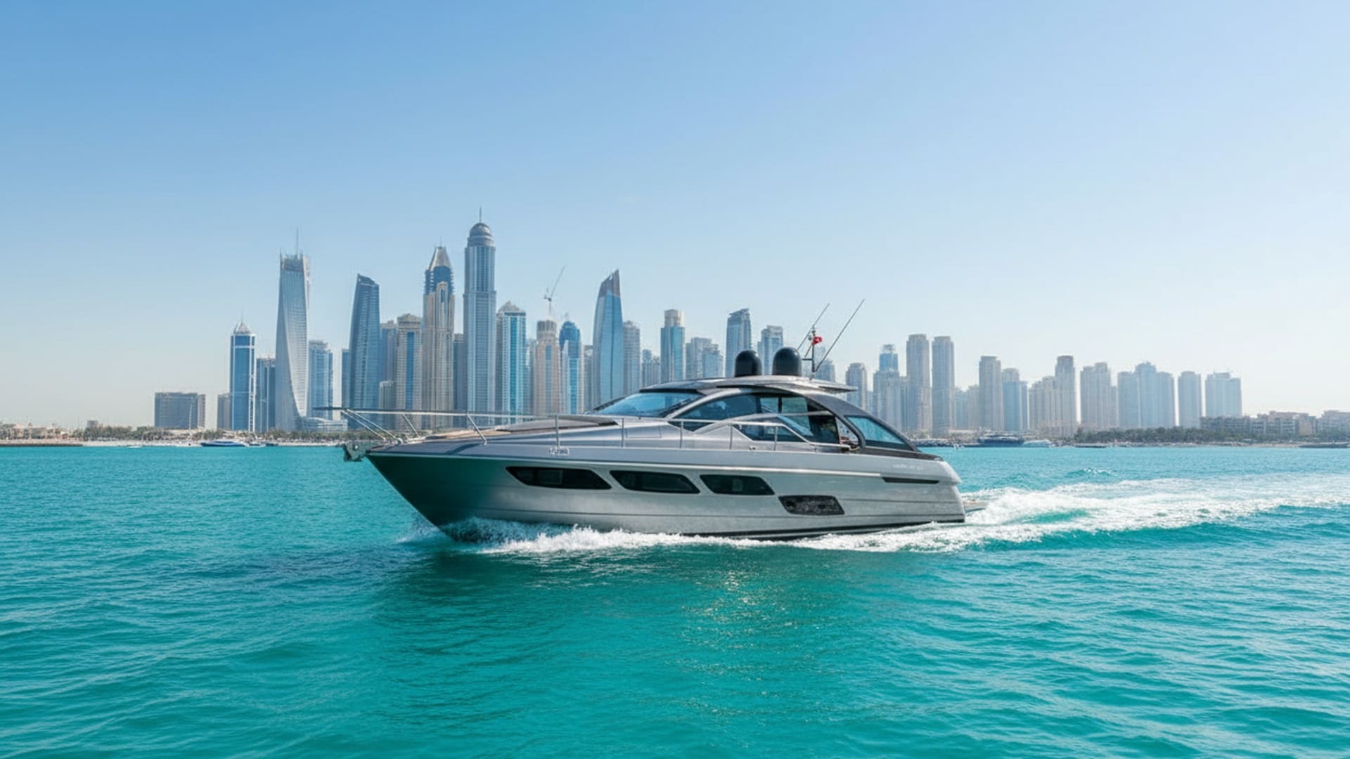 Ruby Crown 52 ft luxury yacht cruising Dubai Marina
