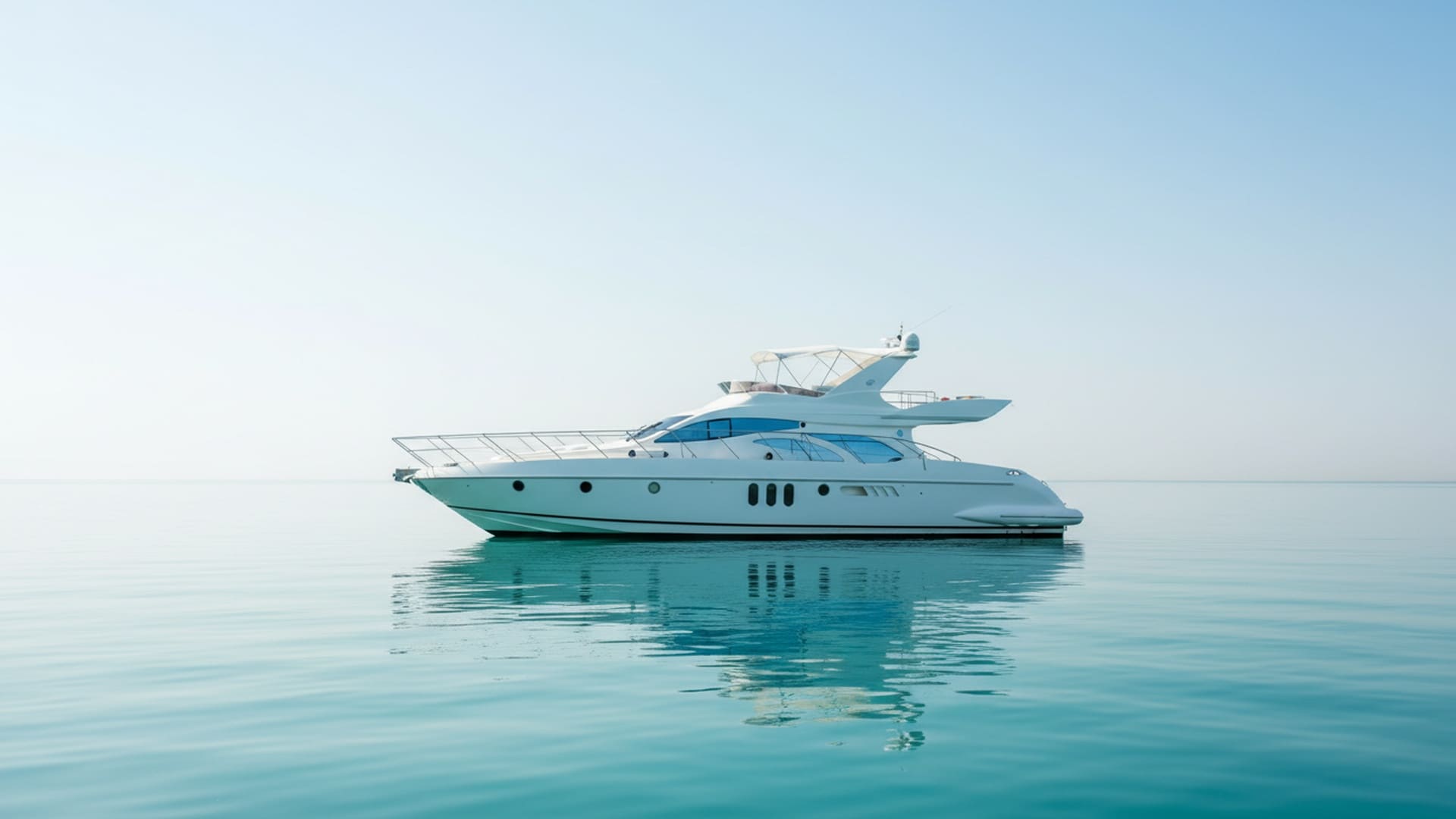 Sleek exterior of Ocean Navigator 62 ft yacht cruising Dubai waters
