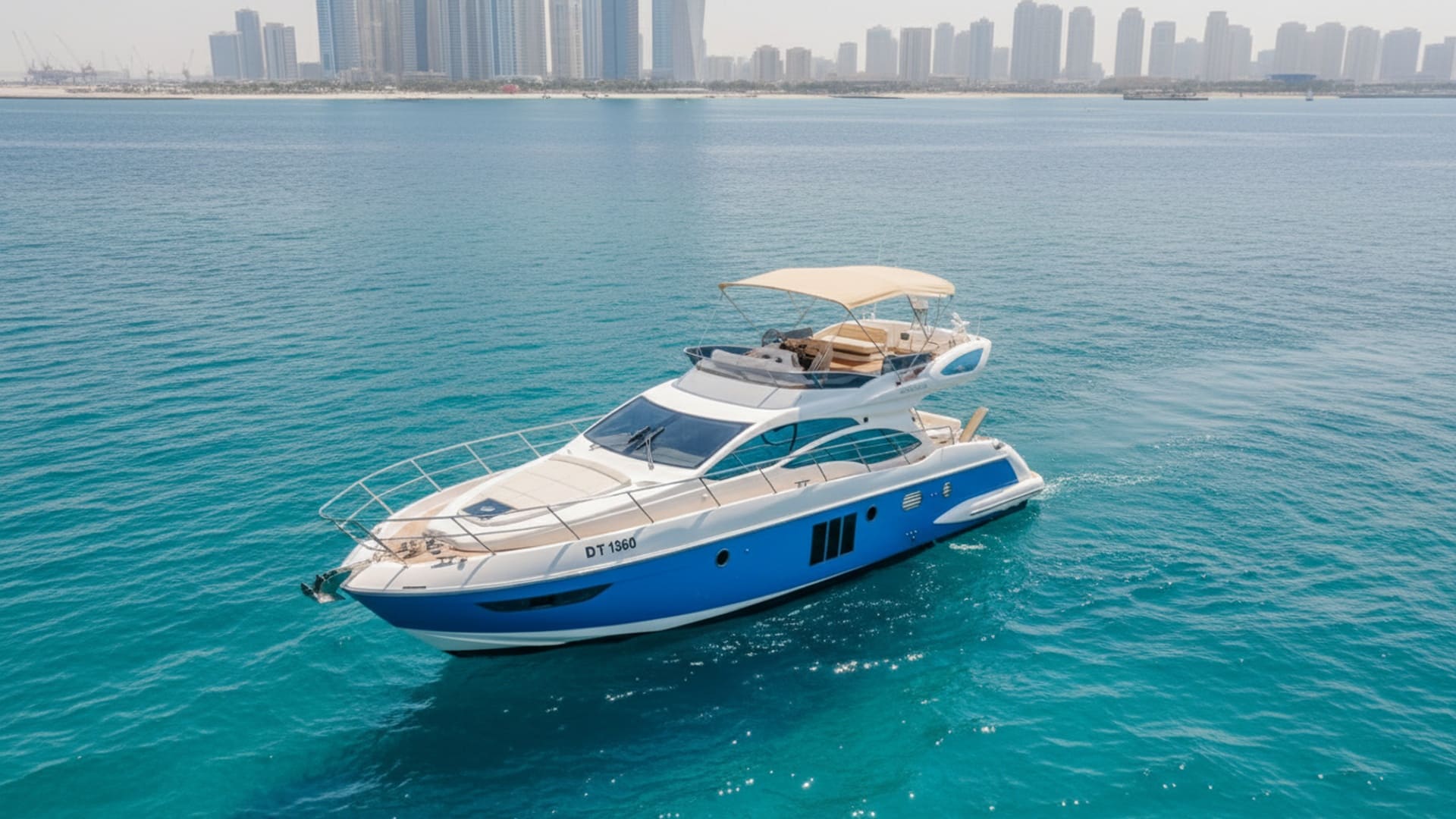 Grand Adventurer 48 ft aerial view, Dubai Marina